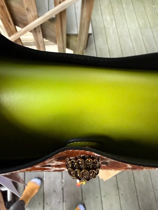 NWT RARE Kurt Geiger Calf Hair Cow Print Green Hobo Leather Bag - Picture 8 of 13